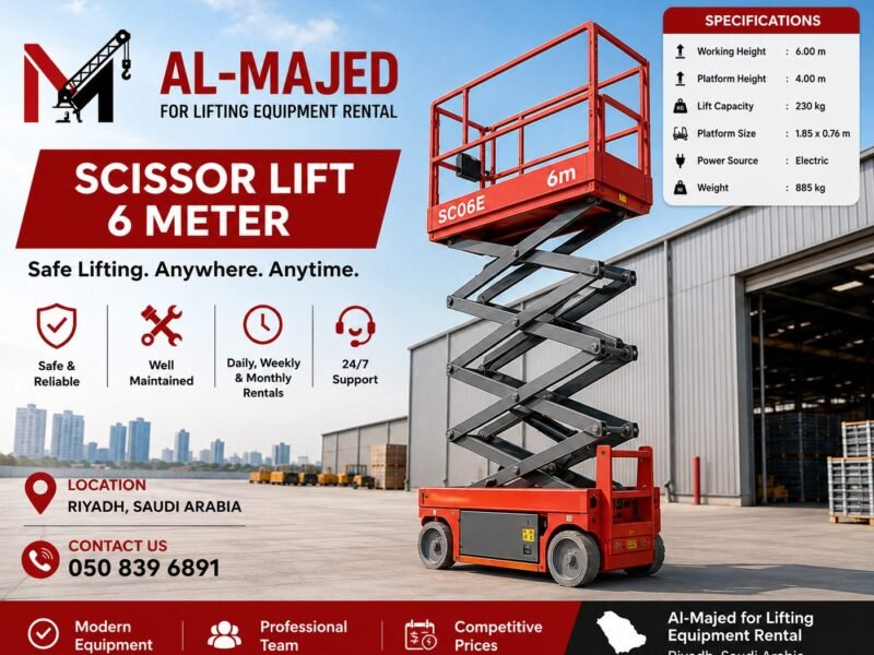 6m Scissor Lift for Rent